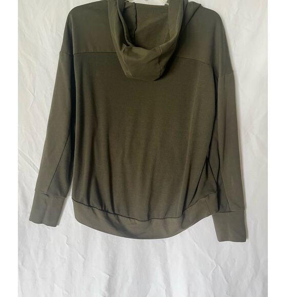 Jessica Simpson Women's Green Eyelet Sweatshirt Top Hooded  Long Sleeve Small - Picture 2 of 8